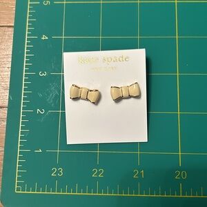 Kate Spade cream bow earrings
